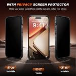 TONGATE for iPhone 17 Pro Max Case with 360° Spin Magnetic Stand, [Compatible with MagSafe][Military-Grade Protection] with Privacy Screen Protector & Camera Control Cover for iPhone 17 ProMax, Black