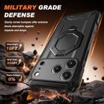 TONGATE for iPhone 17 Pro Max Case with 360° Spin Magnetic Stand, [Compatible with MagSafe][Military-Grade Protection] with Privacy Screen Protector & Camera Control Cover for iPhone 17 ProMax, Black