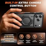 TONGATE for iPhone 17 Pro Max Case with 360° Spin Magnetic Stand, [Compatible with MagSafe][Military-Grade Protection] with Privacy Screen Protector & Camera Control Cover for iPhone 17 ProMax, Black