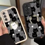 Cute Couple Cat Case for Samsung Galaxy S25 S23 S24 Ultra S22 S21 Plus FE 5G A54 A34 A14 A73 A53 A33 5G Soft Silicone Back Cover