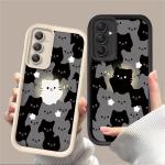 Cute Couple Cat Case for Samsung Galaxy S25 S23 S24 Ultra S22 S21 Plus FE 5G A54 A34 A14 A73 A53 A33 5G Soft Silicone Back Cover