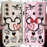 Cute Disney Mickey Minnie Phone Case for Samsung Galaxy S25 S24 S23 Ultra S22 S21 Plus FE 5G A54 A34 A14 A73 A53 A33 5G Cover