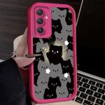 Cute Couple Cat Case for Samsung Galaxy S25 S23 S24 Ultra S22 S21 Plus FE 5G A54 A34 A14 A73 A53 A33 5G Soft Silicone Back Cover