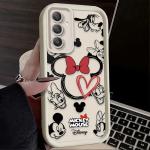 Cute Disney Mickey Minnie Phone Case for Samsung Galaxy S25 S24 S23 Ultra S22 S21 Plus FE 5G A54 A34 A14 A73 A53 A33 5G Cover
