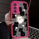 Cute Couple Cat Case for Samsung Galaxy S25 S23 S24 Ultra S22 S21 Plus FE 5G A54 A34 A14 A73 A53 A33 5G Soft Silicone Back Cover