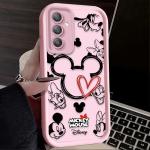 Cute Disney Mickey Minnie Phone Case for Samsung Galaxy S25 S24 S23 Ultra S22 S21 Plus FE 5G A54 A34 A14 A73 A53 A33 5G Cover