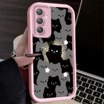 Cute Couple Cat Case for Samsung Galaxy S25 S23 S24 Ultra S22 S21 Plus FE 5G A54 A34 A14 A73 A53 A33 5G Soft Silicone Back Cover