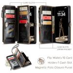 Defencase Compatible with Galaxy A32 5G Case Wallet with RFID Blocking Card Holder for Women Men, PU Leather Magnetic Snap Flip Zipper Strap Wallet Phone Case Fit for Samsung Galaxy A32 5G, Coffee