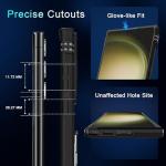 DEERLAMN Case for Samsung Galaxy S24 Ultra with Slide Camera Cover+Screen Protector (1 Pack), Rotated Ring Kickstand Military Grade Shockproof Protective Cover-Black