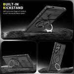 Armor Magnetic Bracket Case for Samsung S25 S24 S22 S21 S23 S20 Ultra Plus FE Slide Camera Protection Shockproof Cover
