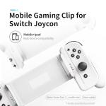 Phistone Switch Joycon Controller Holder for Mobiles and Tablets | Enhance Your Mobile Gaming with a Comfortable & Adjustable Grip | Compatible with Android/iOS/iPhone/iPad(Supports 12-25CM) (White).