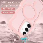 Pepmune for Samsung Galaxy A16/A16 5G Case, Curly Wavy Frame Hard Translucent Clear Bumper Cover for Women Men Compatible with Magsafe Shockproof TPU Phone Case for Samsung Galaxy A16 5G/A16, Pink