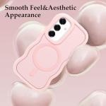 Pepmune for Samsung Galaxy A16/A16 5G Case, Curly Wavy Frame Hard Translucent Clear Bumper Cover for Women Men Compatible with Magsafe Shockproof TPU Phone Case for Samsung Galaxy A16 5G/A16, Pink