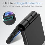 Tccvayar for Motorola Razr 2025/2024 Case with Screen Protector, Hinge Protection [Support Wireless Charging], Soft TPU & Hard PC Dual-Layer Slim Cover, Anti-Scratch for Moto Razr 2025/2024,Black