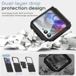 Tccvayar for Motorola Razr 2025/2024 Case with Screen Protector, Hinge Protection [Support Wireless Charging], Soft TPU & Hard PC Dual-Layer Slim Cover, Anti-Scratch for Moto Razr 2025/2024,Black