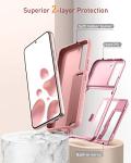 WeLoveCase Samsung Galaxy S22 Case Wallet Case with Credit Card Holder & Hidden Mirror, All-Round Protection Shockproof Phone Cover Designed for Samsung Galaxy S22 5G, 6.1 inch Rose Gold