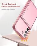 WeLoveCase Samsung Galaxy S22 Case Wallet Case with Credit Card Holder & Hidden Mirror, All-Round Protection Shockproof Phone Cover Designed for Samsung Galaxy S22 5G, 6.1 inch Rose Gold