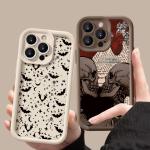 Vintage Red Bats Skull Trendy Pattern Case For Samsung Galaxy S25 Ultra S24 FE S23 S22 S21 Plus A34 A33 A25 A24 A16 Soft Cover