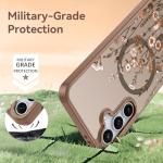 DOMAVER for Samsung Galaxy S25/ Galaxy S24 Case, Magnetic Phone Case for Samsung S25/S24 [Compatible with MagSafe] Slim Fit Flowers Floral Design Shockproof Protective Cover Women Girls Cover- Brown