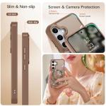 DOMAVER for Samsung Galaxy S25/ Galaxy S24 Case, Magnetic Phone Case for Samsung S25/S24 [Compatible with MagSafe] Slim Fit Flowers Floral Design Shockproof Protective Cover Women Girls Cover- Brown