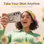 DOMAVER for Samsung Galaxy S25/ Galaxy S24 Case, Magnetic Phone Case for Samsung S25/S24 [Compatible with MagSafe] Slim Fit Flowers Floral Design Shockproof Protective Cover Women Girls Cover- Brown