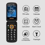 Original UNIWA V909T Dual Screen 2.8inches 4G Flip Cellphone Big Push-Button Brand New Mobile Phone FM Radio Feature Phone