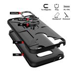 Jeylly Case for LG G6 with Tempered Glass Screen Protector, 360 Rotating Ring Kickstand Holder [Work with Magnetic Car Mount] Armor Defender Shockproof Phone Case for LG G6 2017, Black