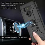 Jeylly Case for LG G6 with Tempered Glass Screen Protector, 360 Rotating Ring Kickstand Holder [Work with Magnetic Car Mount] Armor Defender Shockproof Phone Case for LG G6 2017, Black