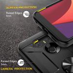 Jeylly Case for LG G6 with Tempered Glass Screen Protector, 360 Rotating Ring Kickstand Holder [Work with Magnetic Car Mount] Armor Defender Shockproof Phone Case for LG G6 2017, Black