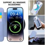 Luxury Clear Flip Leather Slot Card Bag Magnet Magnetic Phone Case For iPhone 16E 15 16 17 Pro Max Plus 14 13 12 Plated Cover
