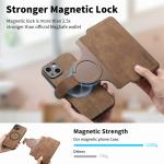 Removable Wallet Card Slot Flip Holder Magnetic Case for Magsafe IPhone 17 Air 16 15 14 13 12 11 Pro Max Plus XR Leather Cover