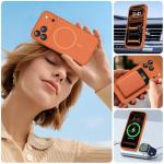 Miracase Magnetic for iPhone 17 Pro Max Case, Compatible with MagSafe, Integrated Silicone Camera Control Cover, 3.0mm Thicken Shockproof Drop Protection Phone Case for 17 ProMax, Orange
