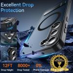 Cum2giff Magnetic for Samsung Galaxy S23+ Plus Phone Case with Adjustable Kickstand, S23+ Case [Shockproof Military Grade Drop Protection] Translucent Matte Back Phone Cover for S23 Plus 6.6", Black