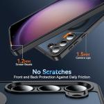 Cum2giff Magnetic for Samsung Galaxy S23+ Plus Phone Case with Adjustable Kickstand, S23+ Case [Shockproof Military Grade Drop Protection] Translucent Matte Back Phone Cover for S23 Plus 6.6", Black