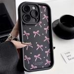 Pink Bow Love Heart Design Silicone Phone Case For iPhone 17 16 15 14 13 12 11 Pro Plus Max XS X XR 17 Air 16E Soft TPU Cover