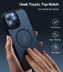 TORRAS Stronger Magnetic for iPhone 13 Pro Case, 12FT Military Grade Drop Tested, Compatible with MagSafe, Slim Protective Matte Silicone for iPhone 13 Pro Phone Case 6.1'', Translucent Black