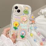 3D Flower Animal Casing For Samsung Galaxy S25 S24 S23 S22 S21 Plus Ultra S20 S21 S24 FE A54 A15 S23+ S24FE 5G Case With Chain