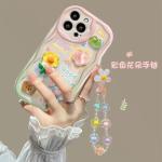 3D Flower Animal Casing For Samsung Galaxy S25 S24 S23 S22 S21 Plus Ultra S20 S21 S24 FE A54 A15 S23+ S24FE 5G Case With Chain
