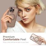 CAPRARO Cute for iPhone 14 Pro Case, Compatible with MagSafe, [Curly Wave Edge] [Full Camera Protection] [14 FT Drop Protection] Magnetic Phone Case for 14 Pro 6.1 Inch, Brown