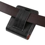 Leather Phone Holster Compatible with Samsung Galaxy Z Flip 7 6 5 4 3 2 1 5G Belt Case, Leather Mens Waist Pouch with Belt Loop Cover Carrying Case Compatible with Motorola Razr Plus, Moto Razr 5G