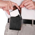 Leather Phone Holster Compatible with Samsung Galaxy Z Flip 7 6 5 4 3 2 1 5G Belt Case, Leather Mens Waist Pouch with Belt Loop Cover Carrying Case Compatible with Motorola Razr Plus, Moto Razr 5G