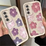 Flowers Silicone Case for Samsung Galaxy S25 S24 S23 Ultra S22 S21 Plus FE 5G A54 A34 A14 A73 A53 A33 5G Luxury Oil Painting