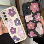 Flowers Silicone Case for Samsung Galaxy S25 S24 S23 Ultra S22 S21 Plus FE 5G A54 A34 A14 A73 A53 A33 5G Luxury Oil Painting