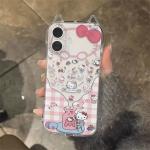 Milk Tank Cute Hello Kitty Phone Case For iPhone 17 16 15 14 13 12 11 Pro Max XR XS MAX 7 8 PLUS INS Cat Ears Transparent Cover