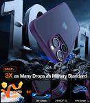TORRAS Shockproof Designed for iPhone 14 Pro Case, [Military-Grade Drop Tested] Translucent Matte Hard Back with Silicone Slim Protective Anti-Fingerprint Anti-Scratch Phone Case Guardian 2022, Purple