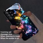 Luxury Colorful Butterfly Print Glass Phone Case For iPhone 16 17 Pro Max 11 12 13 14 15 Pro 16E 17Air 7 8 Plus XR XS X Cover