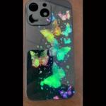 Luxury Colorful Butterfly Print Glass Phone Case For iPhone 16 17 Pro Max 11 12 13 14 15 Pro 16E 17Air 7 8 Plus XR XS X Cover