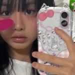 Milk Tank Cute Hello Kitty Phone Case For iPhone 17 16 15 14 13 12 11 Pro Max XR XS MAX 7 8 PLUS INS Cat Ears Transparent Cover