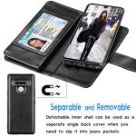 Tekcoo Wallet Case for LG Stylo 6, Luxury ID Cash Credit Card Slots Holder PU Leather Carrying Purse Folio Flip Cover Cases [Detachable Magnetic Hard Case] Kickstand Strap [Black]