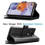 Tekcoo Wallet Case for LG Stylo 6, Luxury ID Cash Credit Card Slots Holder PU Leather Carrying Purse Folio Flip Cover Cases [Detachable Magnetic Hard Case] Kickstand Strap [Black]